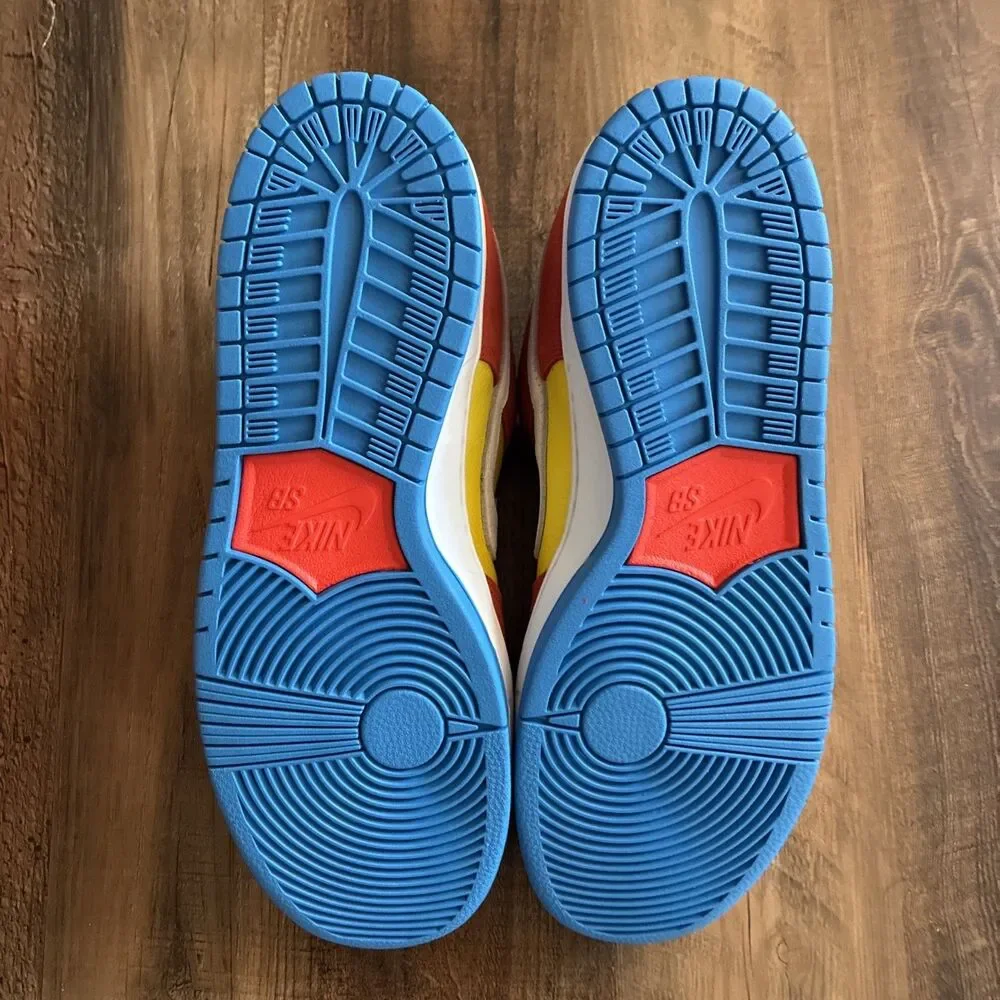 Nike SB Dunk Low Pro Bart Simpson Men Size 11.5 Yellow Red White Blue BQ6817-602